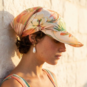 bandan visor hat flowers