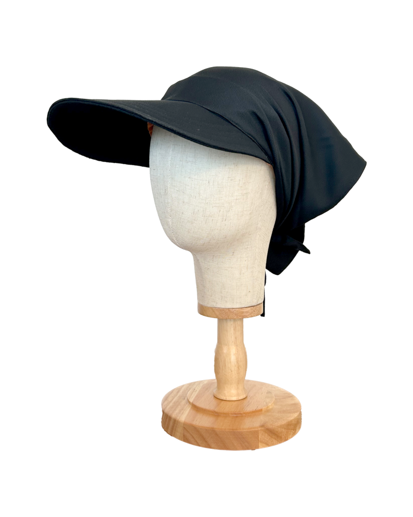 black hat 3/4 view mannequin